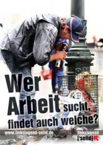 "Wer Arbeit sucht, findet auch welche?" - Stickermotiv